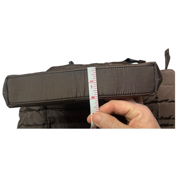 CeeKlein Brown Large Quilted Puffer Tote and Crossbody Bag with Strap Nylon New - Picture 13 of 16